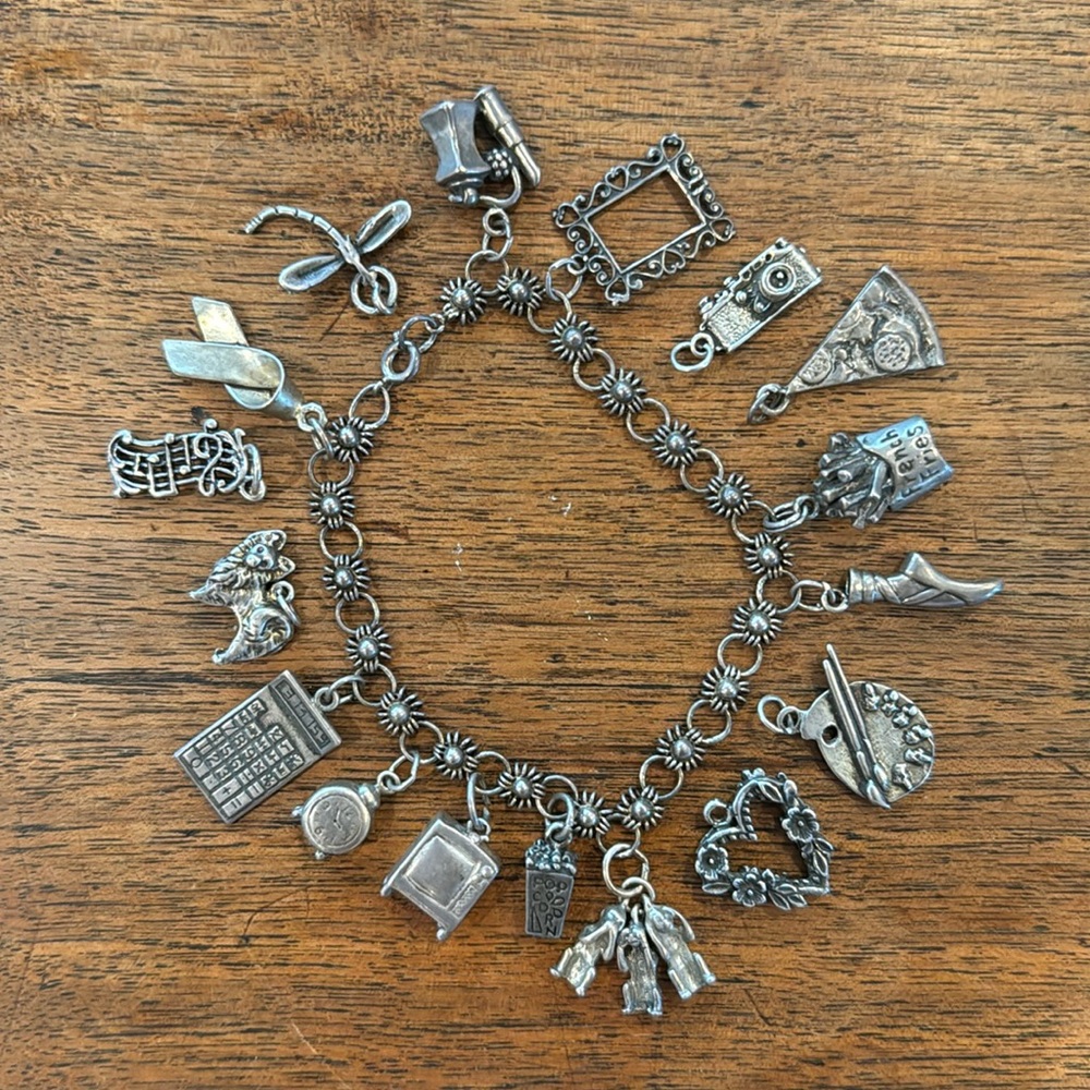 Sterling Silver Charm Bracelet plus Charms